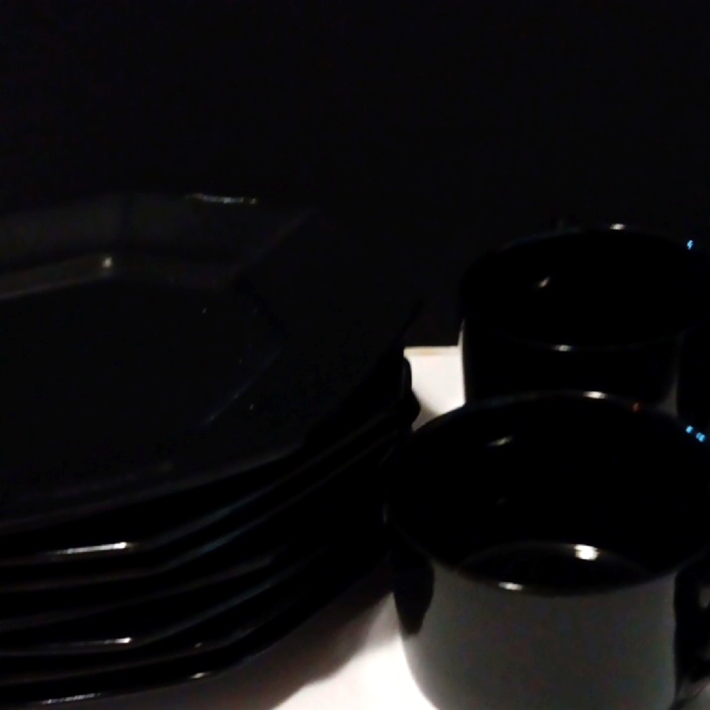 Fitz and Floyd Black Dinnerware Set